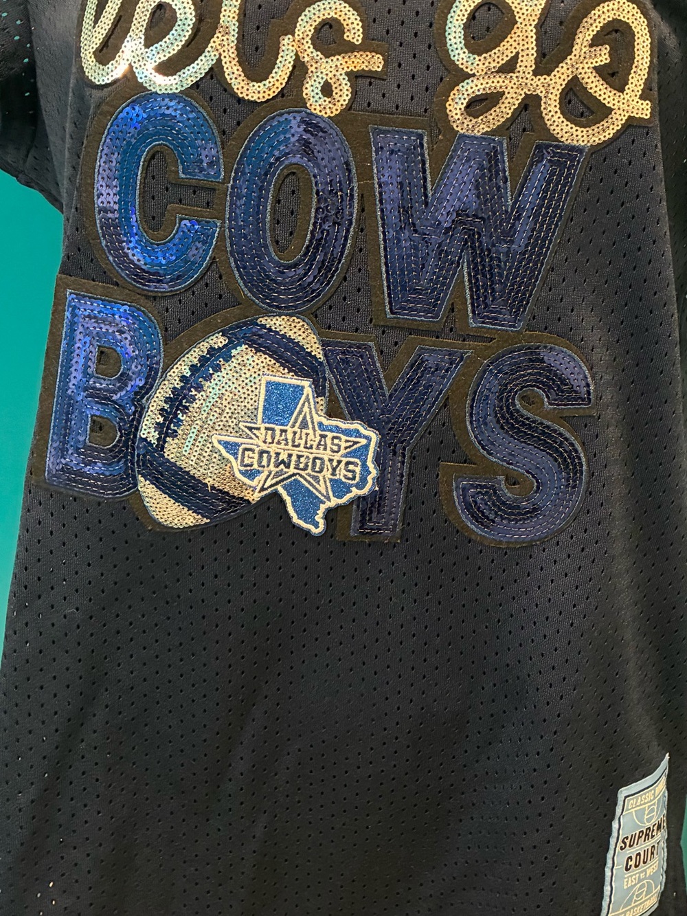 Navy & Light Blue Dallas Cowboys Sequin Tee for Kids